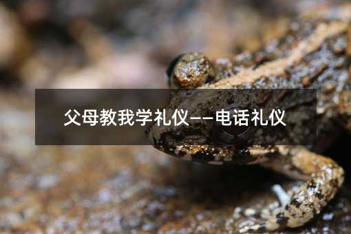 爸爸妈妈教我学礼仪——电话礼仪
