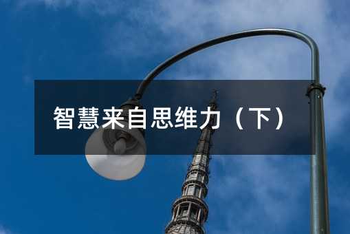 智慧来自思维力(下)