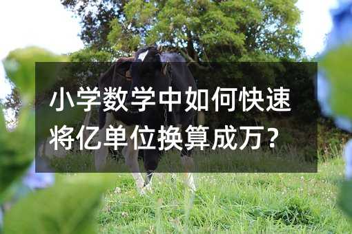 小学数学中如何快速将亿单位换算成万?