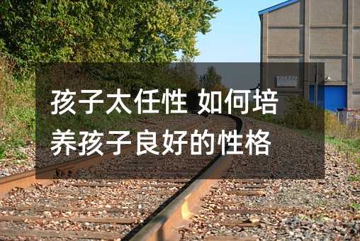 孩子太任性 如何培养孩子良好的性格