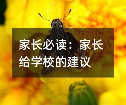 家长必读:家长给学校的建议