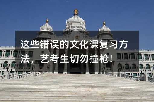 这些错误的文化课复习方法,艺考生切勿撞枪!