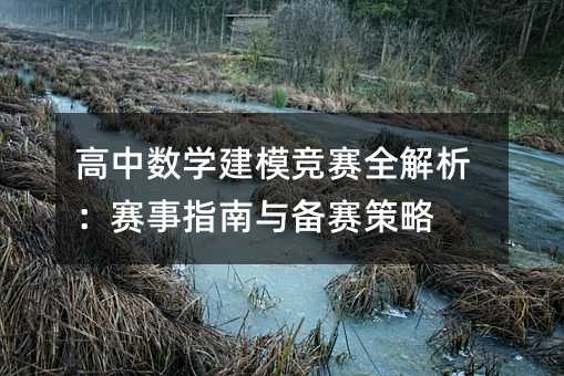 高中数学建模竞赛全解析:赛事指南与备赛策略