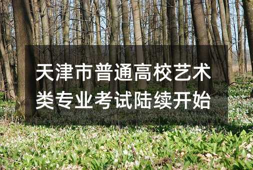 天津市普通高校艺术类专业考试陆续开始