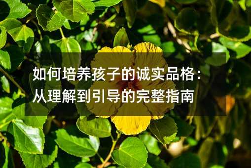 如何培养孩子的诚实品格:从理解到引导的完整指南