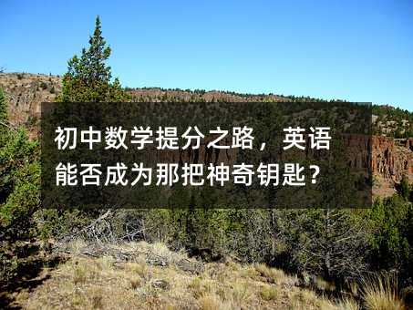 初中数学提分之路,英语能否成为那把神奇钥匙?