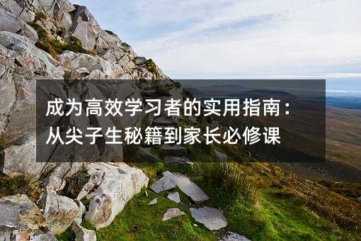 成为高效学习者的实用指南:从尖子生秘籍到家长必修课