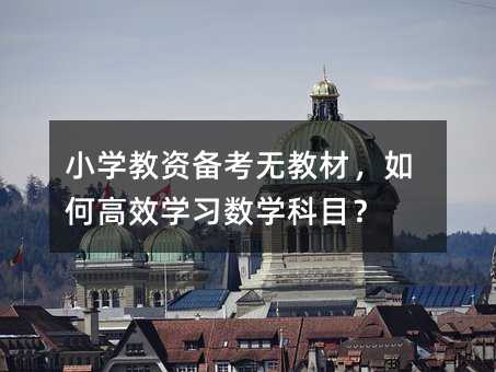 小学教资备考无教材,如何高效学习数学科目?