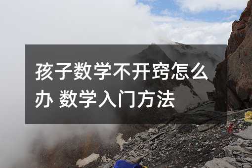 孩子数学不开窍怎么办 数学入门方法