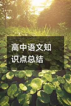 高中语文知识点总结