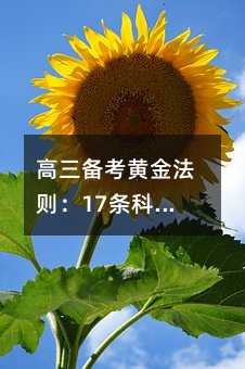高三备考黄金法则:17条科学提分策略与心态指南