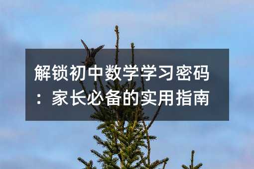 解锁初中数学学习密码:家长必备的实用指南