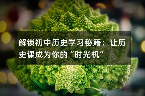 解锁初中历史学习秘籍:让历史课成为你的“时光机”