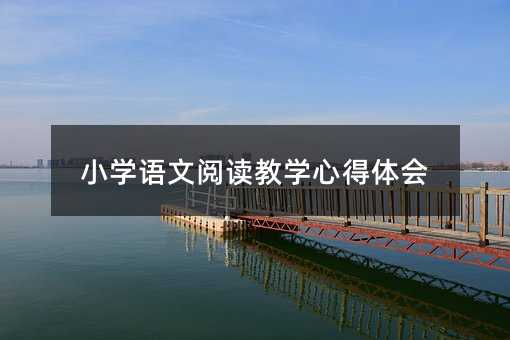 小学语文阅读教学心得体会