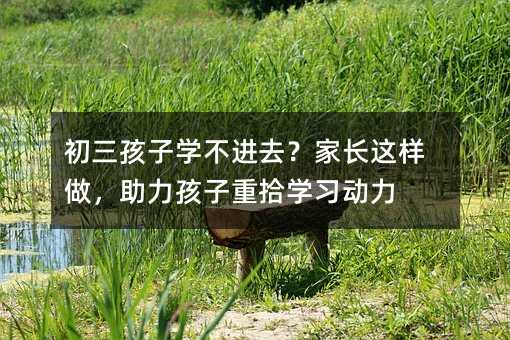 初三孩子学不进去?家长这样做,助力孩子重拾学习动力