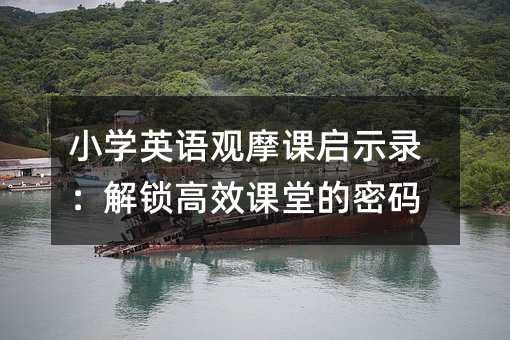 小学英语观摩课启示录:解锁高效课堂的密码
