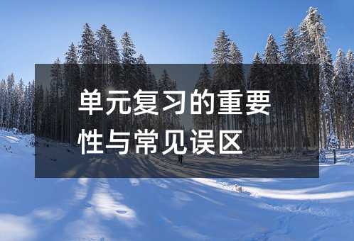单元复习的重要性与常见误区