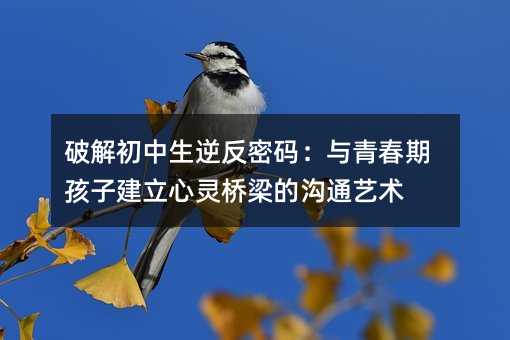 破解初中生逆反密码:与青春期孩子建立心灵桥梁的沟通艺术
