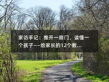 家访手记:推开一扇门,读懂一个孩子——给家长的12个教育真相