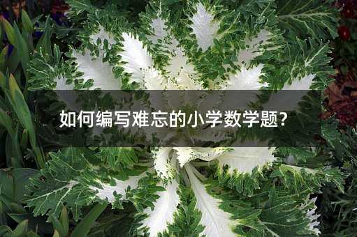 如何编写难忘的小学数学题?