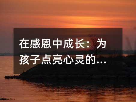 在感恩中成长:为孩子点亮心灵的明灯