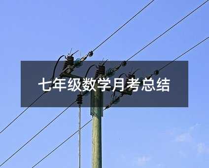 七年级数学月考总结