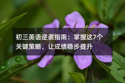 初三英语逆袭指南:掌握这7个关键策略,让成绩稳步提升