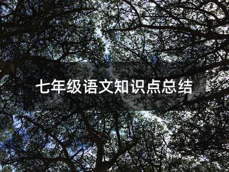 七年级语文知识点总结