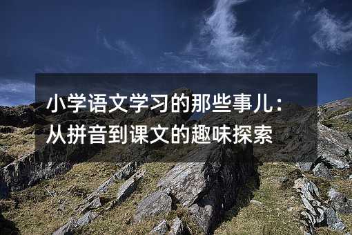 小学语文学习的那些事儿:从拼音到课文的趣味探索