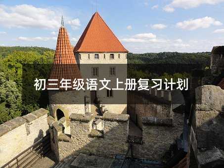 初三年级语文上册复习计划