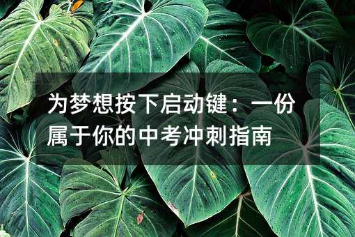 为梦想按下启动键:一份属于你的中考冲刺指南