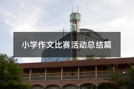 小学作文比赛活动总结篇