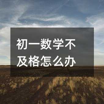 初一数学不及格怎么办