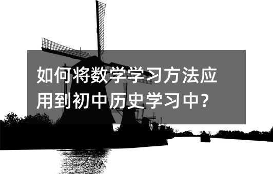 如何将数学学习方法应用到初中历史学习中?