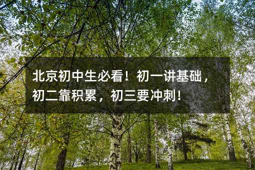 北京初中生必看!初一讲基础,初二靠积累,初三要冲刺!