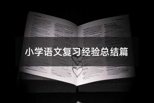 小学语文复习经验总结篇