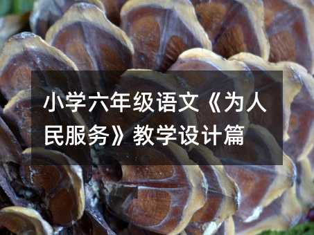 小学六年级语文《为人民服务》教学设计篇