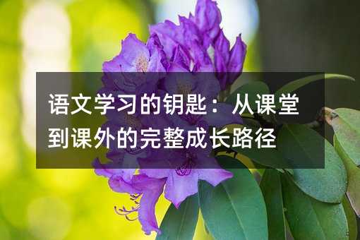 语文学习的钥匙:从课堂到课外的完整成长路径