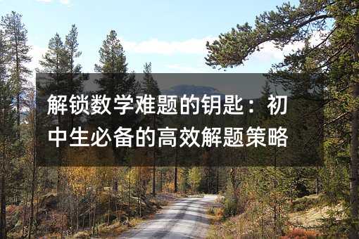 解锁数学难题的钥匙:初中生必备的高效解题策略