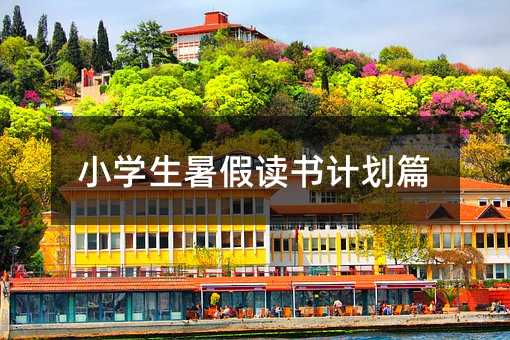 小学生暑假读书计划篇