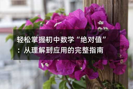 轻松掌握初中数学“绝对值”:从理解到应用的完整指南
