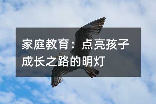 家庭教育:点亮孩子成长之路的明灯