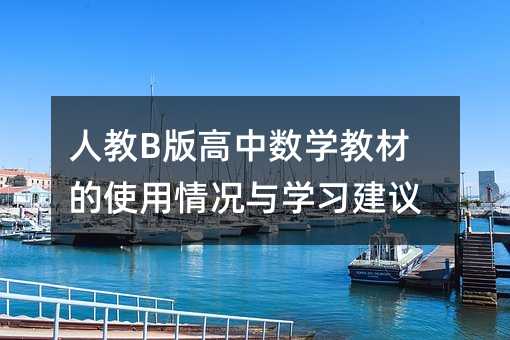 人教B版高中数学教材的使用情况与学习建议