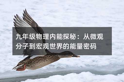九年级物理内能探秘:从微观分子到宏观世界的能量密码