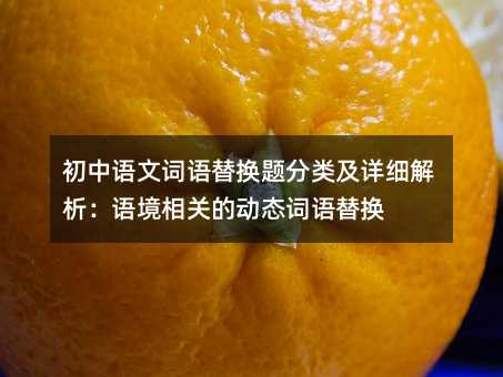 初中语文词语替换题分类及详细解析:语境相关的动态词语替换