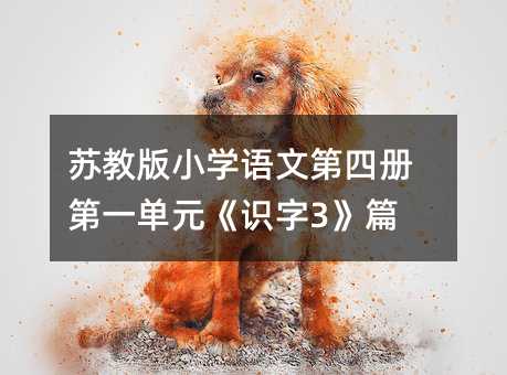 苏教版小学语文第四册第一单元《识字3》篇
