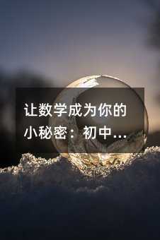 让数学成为你的小秘密:初中生的趣味学习进阶指南