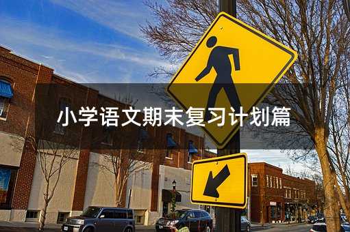 小学语文期末复习计划篇