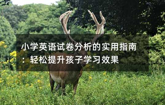 小学英语试卷分析的实用指南:轻松提升孩子学习效果