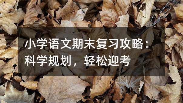 小学语文期末复习攻略:科学规划,轻松迎考